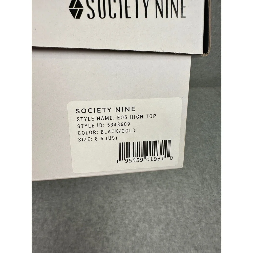 Society Nine EOS High Top Boxing Shoes Womens 8.5 Black Champagne‎ NEW
